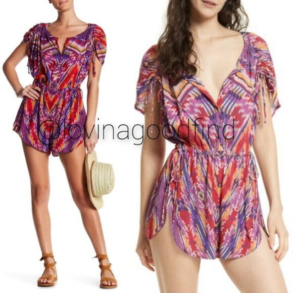Free People Pants - FREE PEOPLE Dream All Night Romper in Sky EUC sz S